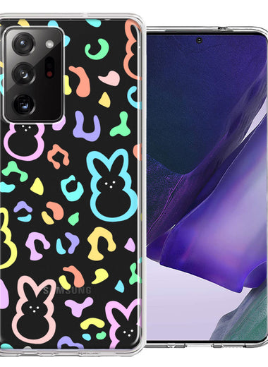 Samsung Galaxy Note 20 Ultra Leopard Easter Bunny Candy Colorful Rainbow Double Layer Phone Case Cover