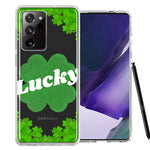 Samsung Galaxy Note 20 Ultra Lucky St Patrick's Day Shamrock Green Clovers Double Layer Phone Case Cover