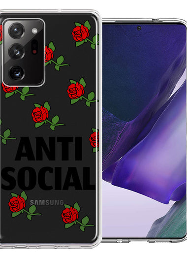 Samsung Galaxy Note 20 Ultra Anti Social Roses Design Double Layer Phone Case Cover