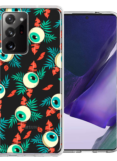 Samsung Galaxy Note 20 Ultra Halloween Creepy Tropical Eyeballs Design Double Layer Phone Case Cover