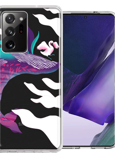 Samsung Galaxy Note 20 Ultra Mystic Floral Whale Design Double Layer Phone Case Cover