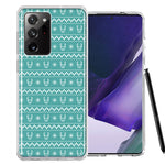 Samsung Galaxy Note 20 Ultra Teal Christmas Reindeer Pattern Design Double Layer Phone Case Cover
