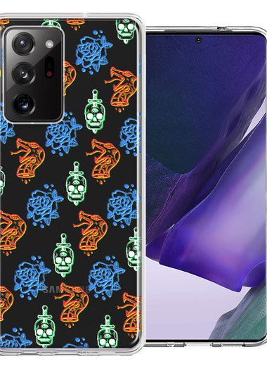 Samsung Galaxy Note 20 Ultra Snakes Skulls Roses Design Double Layer Phone Case Cover