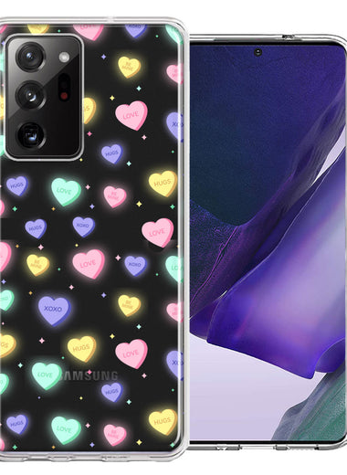 Samsung Galaxy Note 20 Ultra Valentine's Day Heart Candies Polkadots Design Double Layer Phone Case Cover