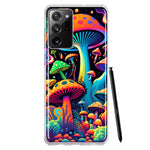 Samsung Galaxy Note 20 Ultra Neon Rainbow Psychedelic Indie Hippie Mushrooms Hybrid Protective Phone Case Cover
