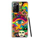 Samsung Galaxy Note 20 Ultra Neon Rainbow Psychedelic Hippie One Eye Pop Art Hybrid Protective Phone Case Cover