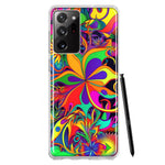 Samsung Galaxy Note 20 Ultra Neon Rainbow Psychedelic Hippie Wild Flowers Hybrid Protective Phone Case Cover