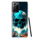 Samsung Galaxy Note 20 Ultra Blue Apocalypse Cyberpunk Skull Feather Double Layer Phone Case Cover
