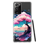 Samsung Galaxy Note 20 Ultra Kawaii Manga Pink Cherry Blossom Japanese Sky Floral Ocean Hybrid Protective Phone Case Cover
