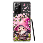 Samsung Galaxy Note 20 Ultra Cute Pink Cherry Blossom Gnome Spring Floral Flowers Double Layer Phone Case Cover