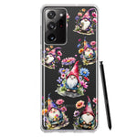 Samsung Galaxy Note 20 Ultra Cute Pink Purple Cosmos Flowers Gnomes Spring Floral Double Layer Phone Case Cover