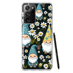 Samsung Galaxy Note 20 Ultra Cute White Daisies Gnomes Flowers Floral Double Layer Phone Case Cover