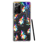 Samsung Galaxy Note 20 Ultra Neon Water Painting Colorful Splash Gnomes Hybrid Protective Phone Case Cover