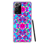 Samsung Galaxy Note 20 Ultra Pink Blue Vintage Hippie Tie Dye Flowers Hybrid Protective Phone Case Cover
