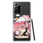 Samsung Galaxy Note 20 Ultra Kawaii Manga Pink Cherry Blossom Fuji Mountain Mochi Girl Hybrid Protective Phone Case Cover