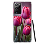 Samsung Galaxy Note 20 Ultra Pink Tulip Flowers Floral Hybrid Protective Phone Case Cover