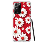 Samsung Galaxy Note 20 Ultra Cute White Red Daisies Polkadots Double Layer Phone Case Cover