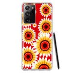 Samsung Galaxy Note 20 Ultra Yellow Sunflowers Polkadot on Red Double Layer Phone Case Cover