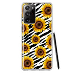 Samsung Galaxy Note 20 Ultra White Zebra Sunflowers Polkadots Double Layer Phone Case Cover