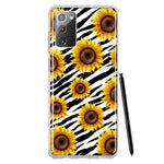 Samsung Galaxy Note 20 White Zebra Sunflowers Polkadots Double Layer Phone Case Cover