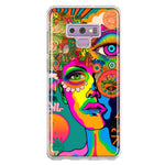 Samsung Galaxy Note 9 Neon Rainbow Psychedelic Hippie One Eye Pop Art Hybrid Protective Phone Case Cover