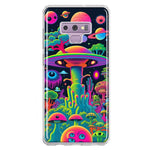 Samsung Galaxy Note 9 Neon Rainbow Psychedelic UFO Alien Planet Hybrid Protective Phone Case Cover