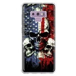 Samsung Galaxy Note 9 American USA Flag Skulls Blue Red Double Layer Phone Case Cover
