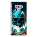 Samsung Galaxy Note 9 Blue Apocalypse Cyberpunk Skull Feather Double Layer Phone Case Cover