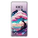 Samsung Galaxy Note 9 Kawaii Manga Pink Cherry Blossom Japanese Sky Floral Ocean Hybrid Protective Phone Case Cover