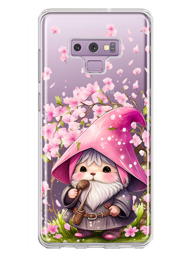 Samsung Galaxy Note 9 Cute Pink Cherry Blossom Gnome Spring Floral Flowers Double Layer Phone Case Cover