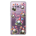 Samsung Galaxy Note 9 Cute Pink Purple Cosmos Flowers Gnomes Spring Floral Double Layer Phone Case Cover