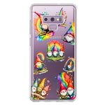 Samsung Galaxy Note 9 Colorful Neon Glow Rainbow Gnomes Painting Hybrid Protective Phone Case Cover