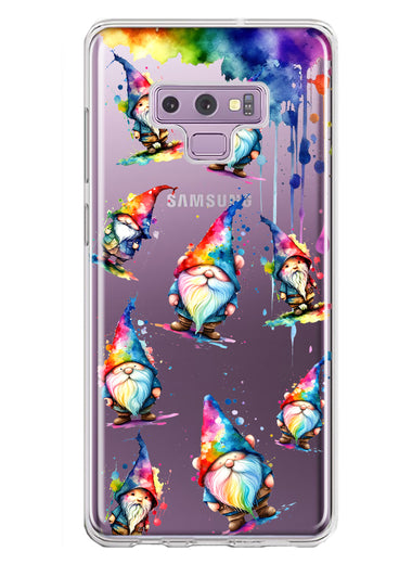 Samsung Galaxy Note 9 Neon Water Painting Colorful Splash Gnomes Hybrid Protective Phone Case Cover
