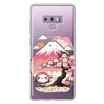 Samsung Galaxy Note 9 Kawaii Manga Pink Cherry Blossom Fuji Mountain Mochi Girl Hybrid Protective Phone Case Cover