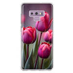 Samsung Galaxy Note 9 Pink Tulip Flowers Floral Hybrid Protective Phone Case Cover