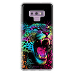 Samsung Galaxy Note 9 Neon Rainbow Glow Colorful Leopard Hybrid Protective Phone Case Cover