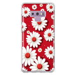 Samsung Galaxy Note 9 Cute White Red Daisies Polkadots Double Layer Phone Case Cover