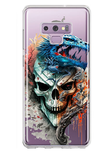 Samsung Galaxy Note 9 Fantasy Blue Dragon Dream Skull Double Layer Phone Case Cover