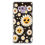 Samsung Galaxy Note 9 Cute Smiley Face White Daisies Double Layer Phone Case Cover