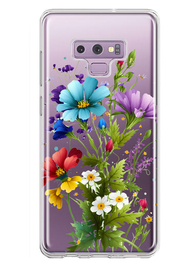 Samsung Galaxy Note 9 Purple Yellow Red Spring Flowers Floral Hybrid Protective Phone Case Cover