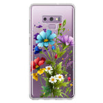 Samsung Galaxy Note 9 Purple Yellow Red Spring Flowers Floral Hybrid Protective Phone Case Cover