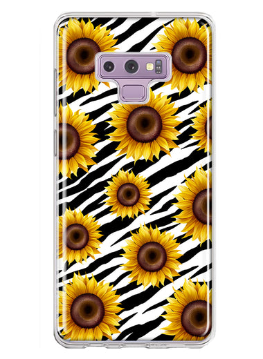 Samsung Galaxy Note 9 White Zebra Sunflowers Polkadots Double Layer Phone Case Cover