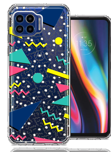 Motorola One 5G 90's Swag Shapes Design Double Layer Phone Case Cover