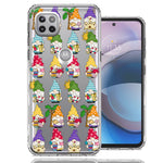 Motorola One 5G Ace Summer Beach Cute Gnomes Sand Castle Shells Palm Trees Double Layer Phone Case Cover