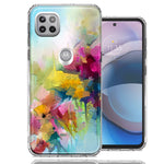 For Motorola One 5G Ace Watercolor Flowers Abstract Spring Colorful Floral Painting Phone Case Cover