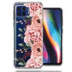 For Motorola One 5G Blush Pink Peach Spring Flowers Peony Rose Phone Case Cover
