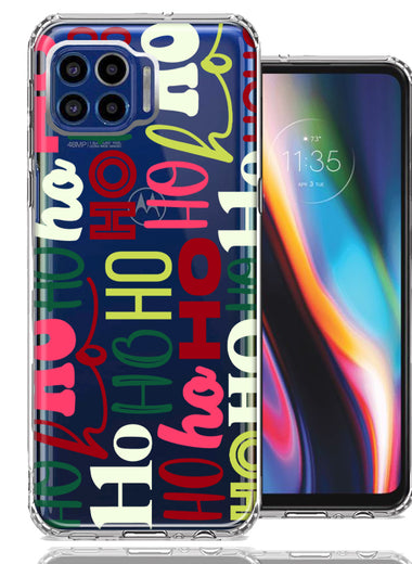 Motorola One 5G Christmas Santa Ho Ho Ho textagraphy Festive Holiday Double Layer Phone Case Cover