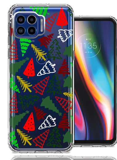 Motorola One 5G Christmas Trees Holiday Festive Winter By BillyElleCo Double Layer Phone Case Cover