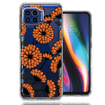 Motorola One 5G Orange Chrysanthemum Flowers Design Double Layer Phone Case Cover
