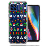 Motorola One 5G Classic Christmas Polka Dots Santa Snowman Reindeer Candy Cane Design Double Layer Phone Case Cover